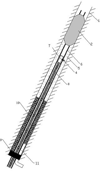 Combined hole sealing method for gas extracting and drilling delaying self-expansion capsule-paste