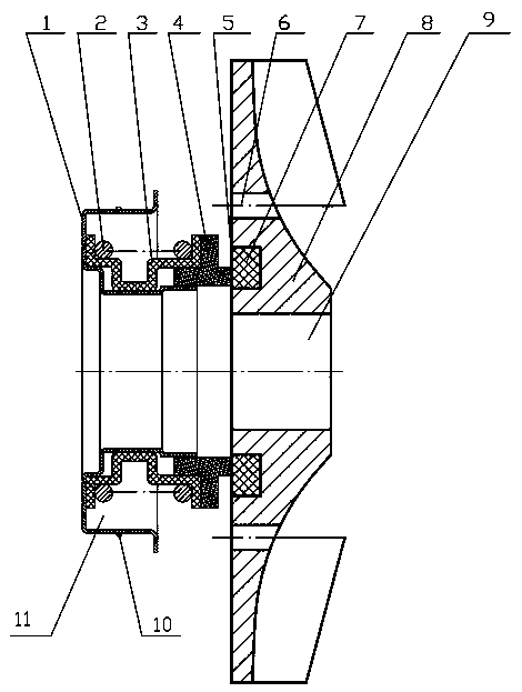 Water-sealing-type composite impeller for cooling water pump of automobile engine