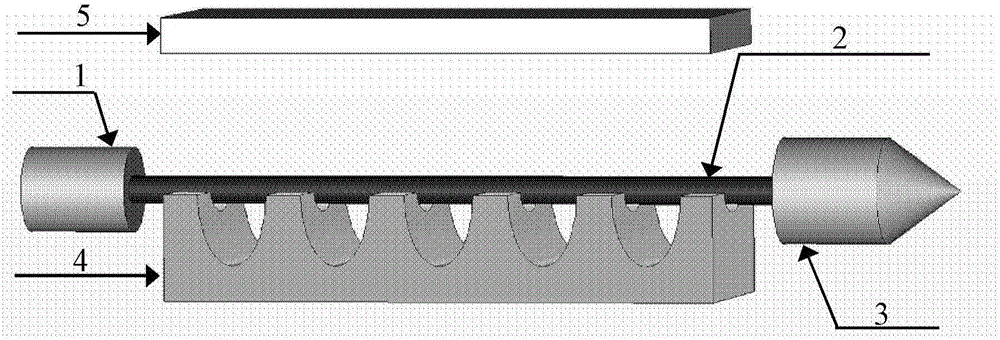 THz wave radiation source with oval groove grating structure