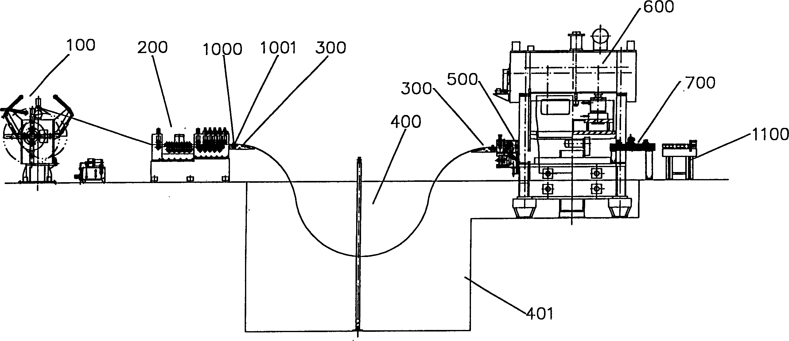 Continuous steel belt punching production line