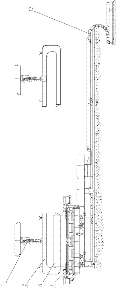 Coil drop station for p/f line transport system