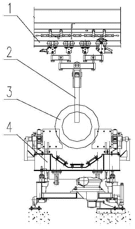 Coil drop station for p/f line transport system