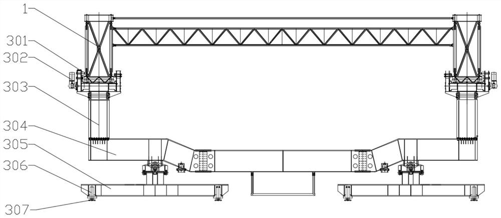 Bridge girder erection machine for overall erection construction of upper structure of large-span bridge and construction method