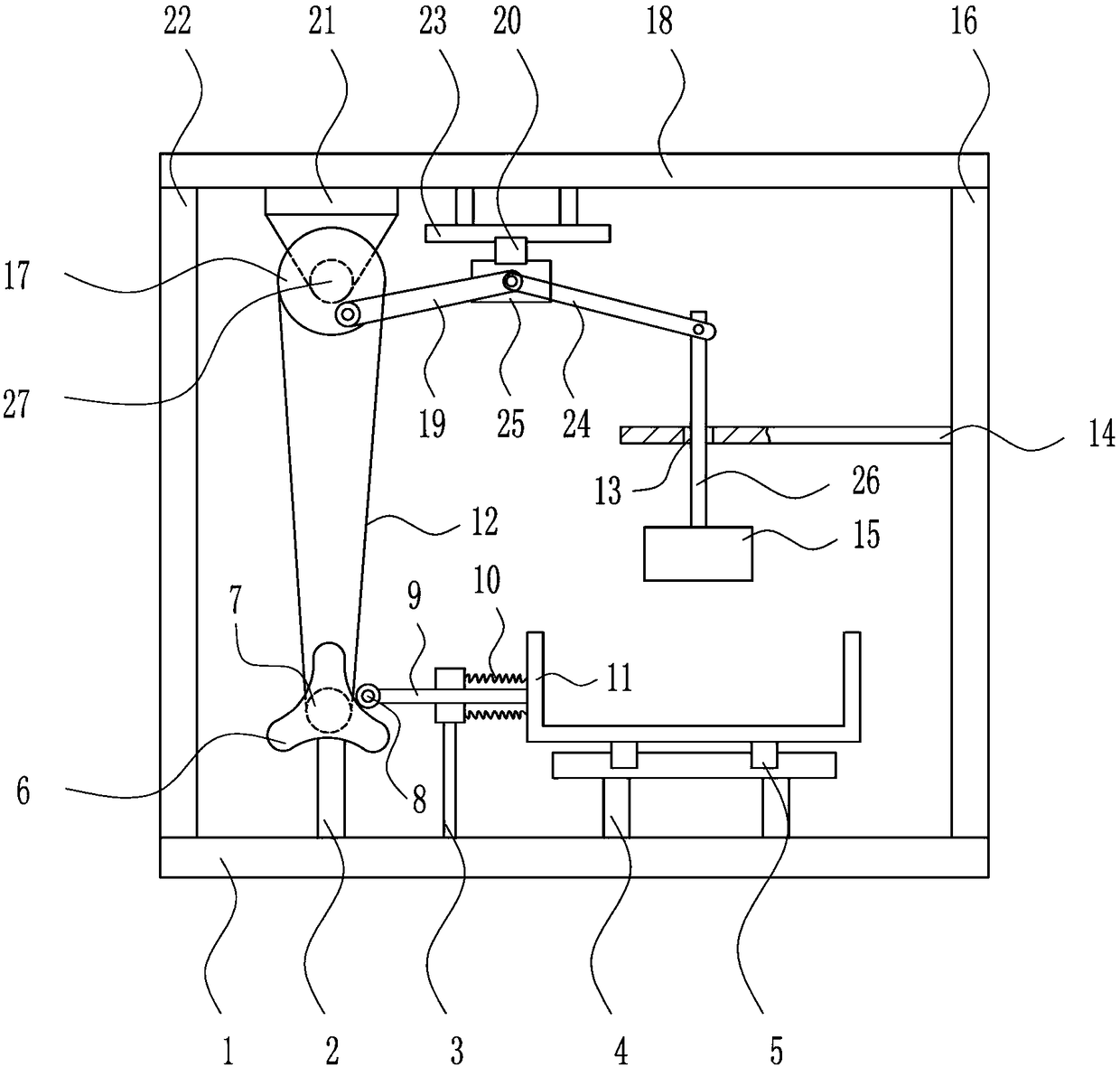 A rapid crushing device for waste molds for 3D printing