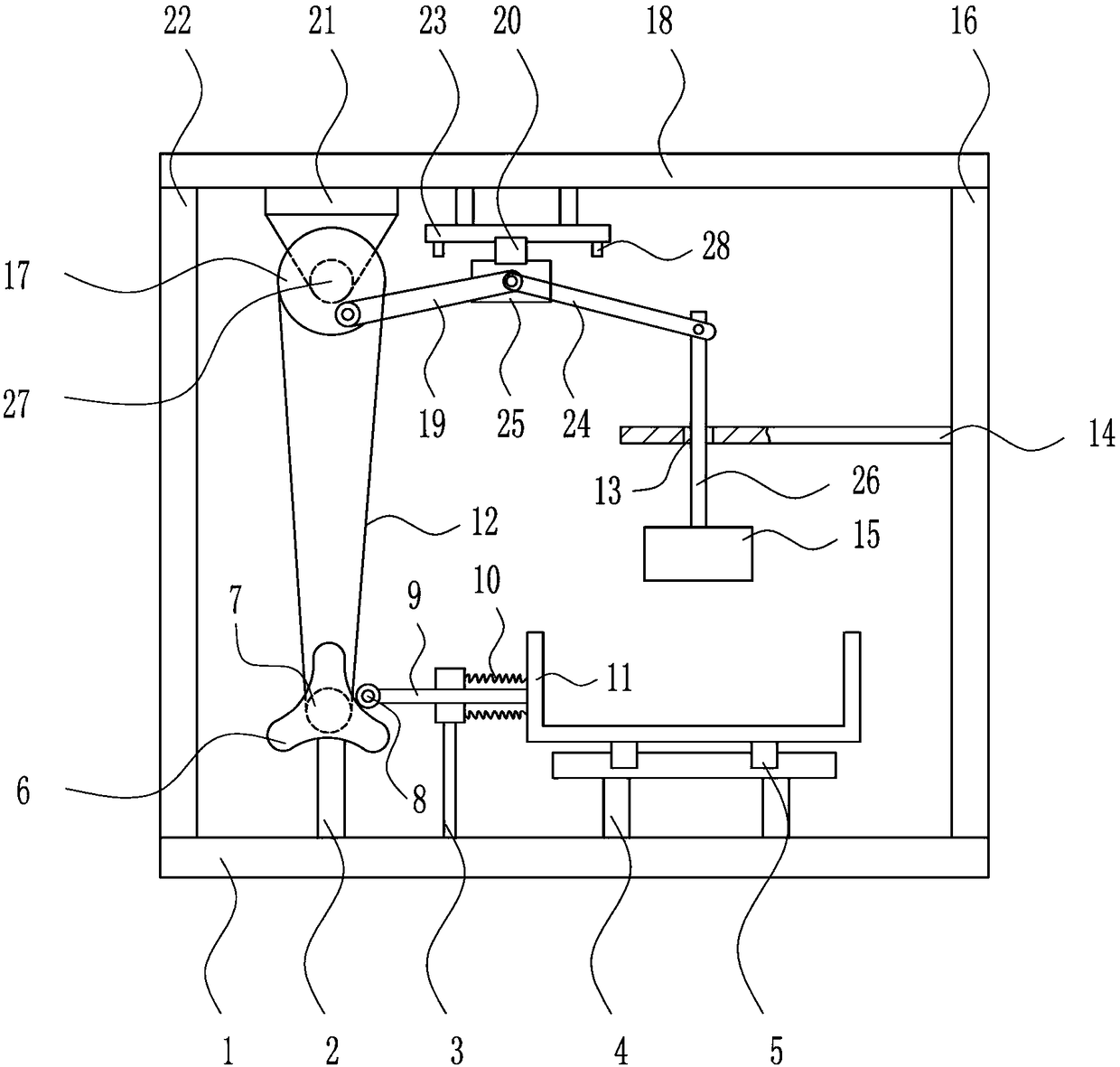 A rapid crushing device for waste molds for 3D printing