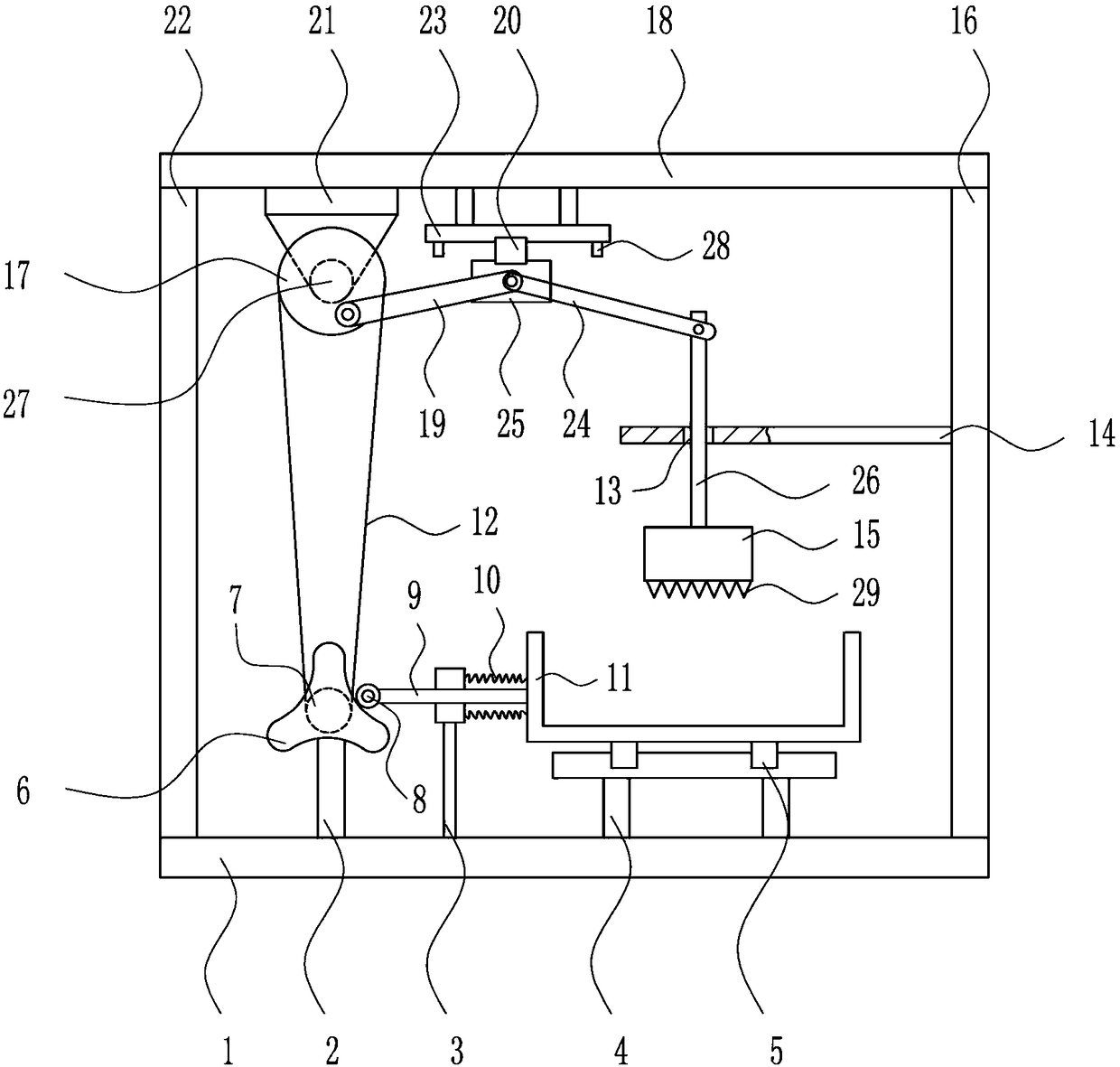 A rapid crushing device for waste molds for 3D printing