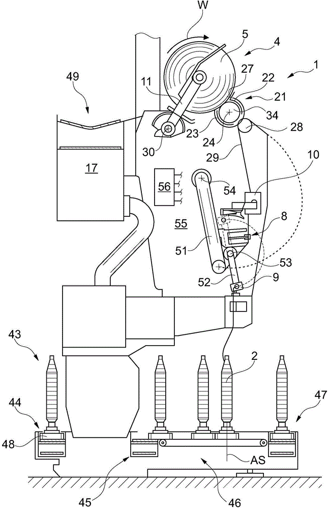 Workstation of a textile machine for creating cross-wound spools