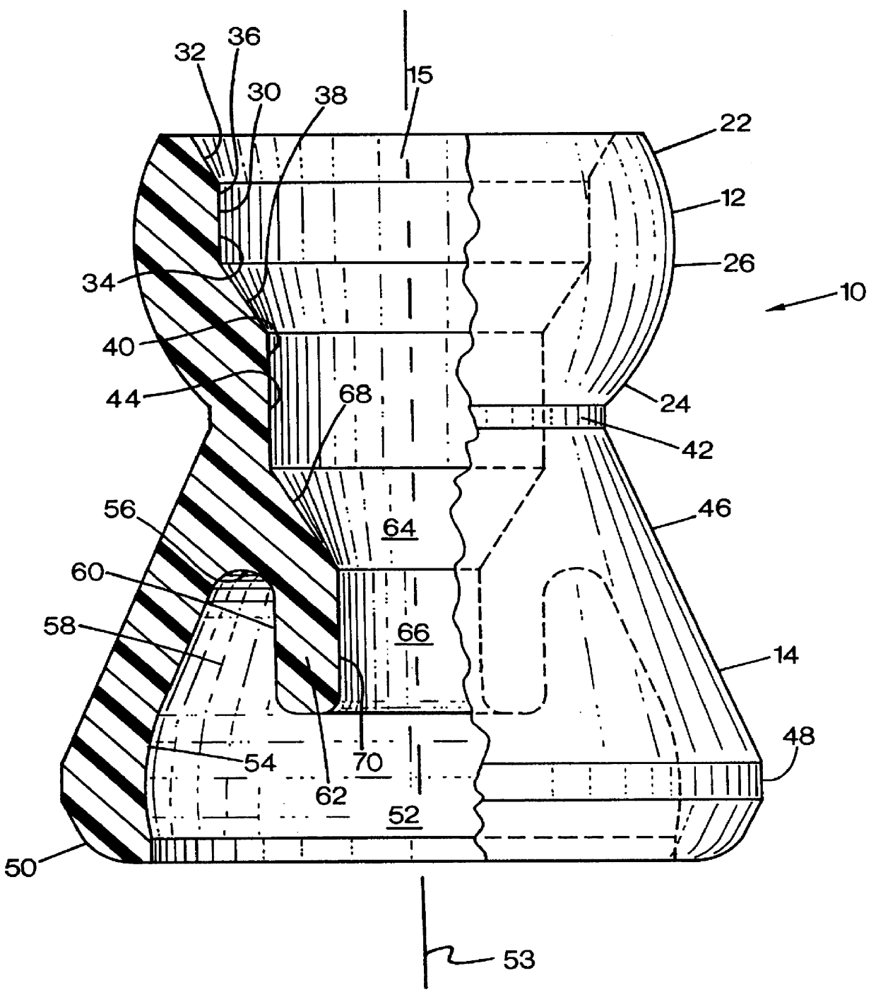 Ball and socket joint with internal stop