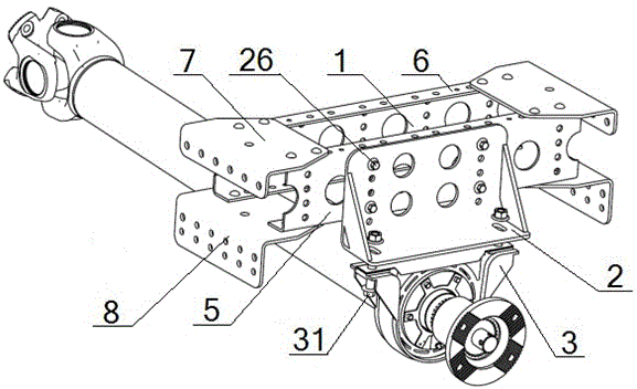 Transmission shaft intermediate support connecting structure capable of adjusting mounting position