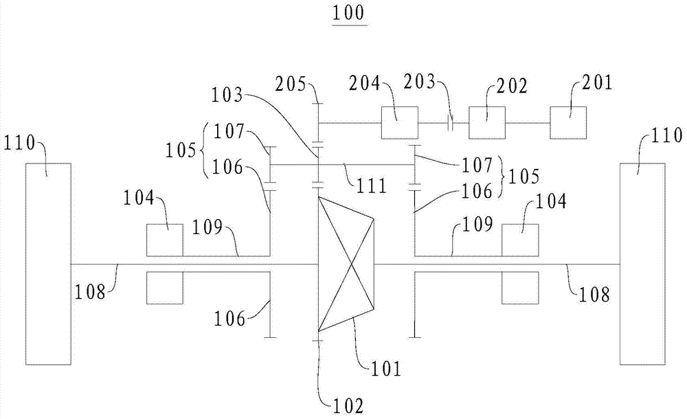 Power transmission system for vehicle and vehicle with the power transmission system