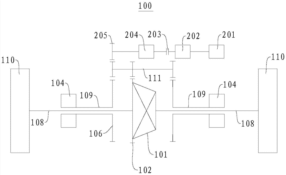 Power transmission system for vehicle and vehicle with the power transmission system