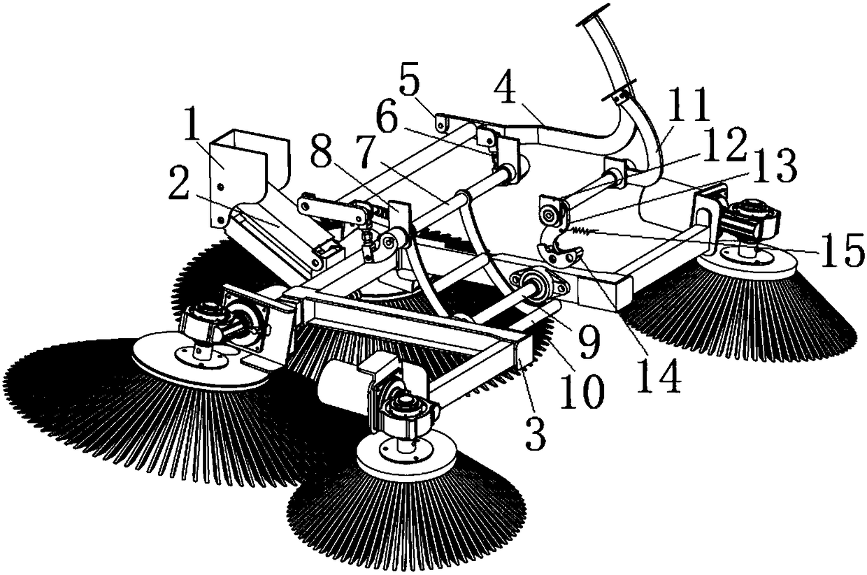 A sweeping vehicle brush lifting adjustment method