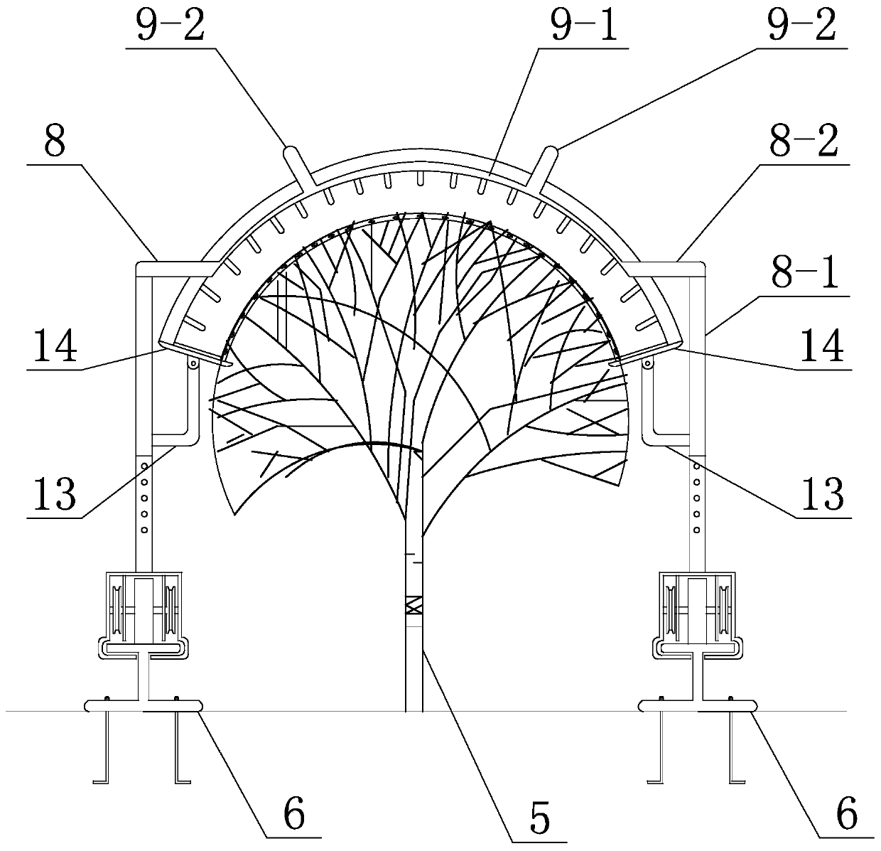 Rail-mounted picking system for tea trees