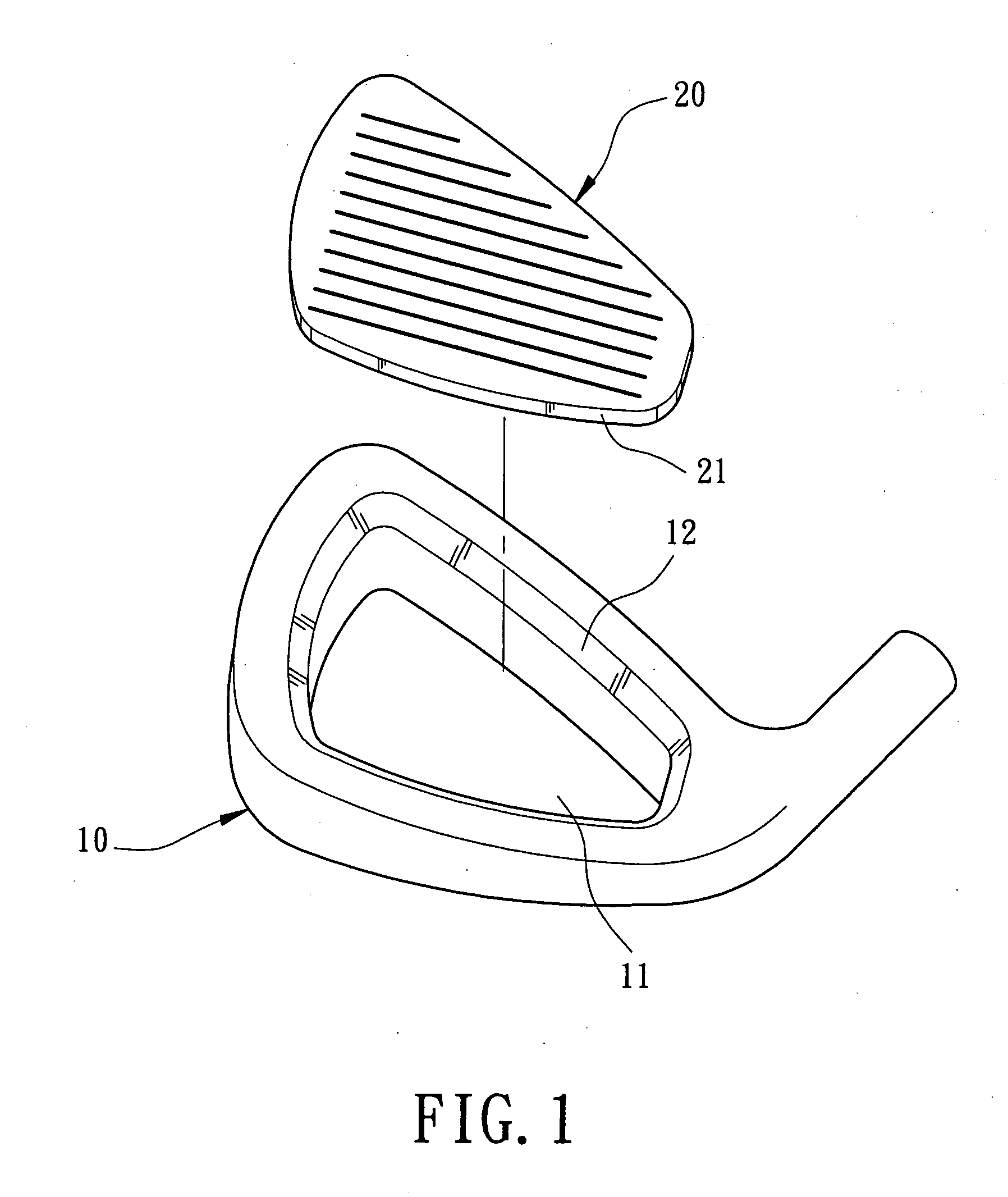 Combination of golf club head body and striking plate