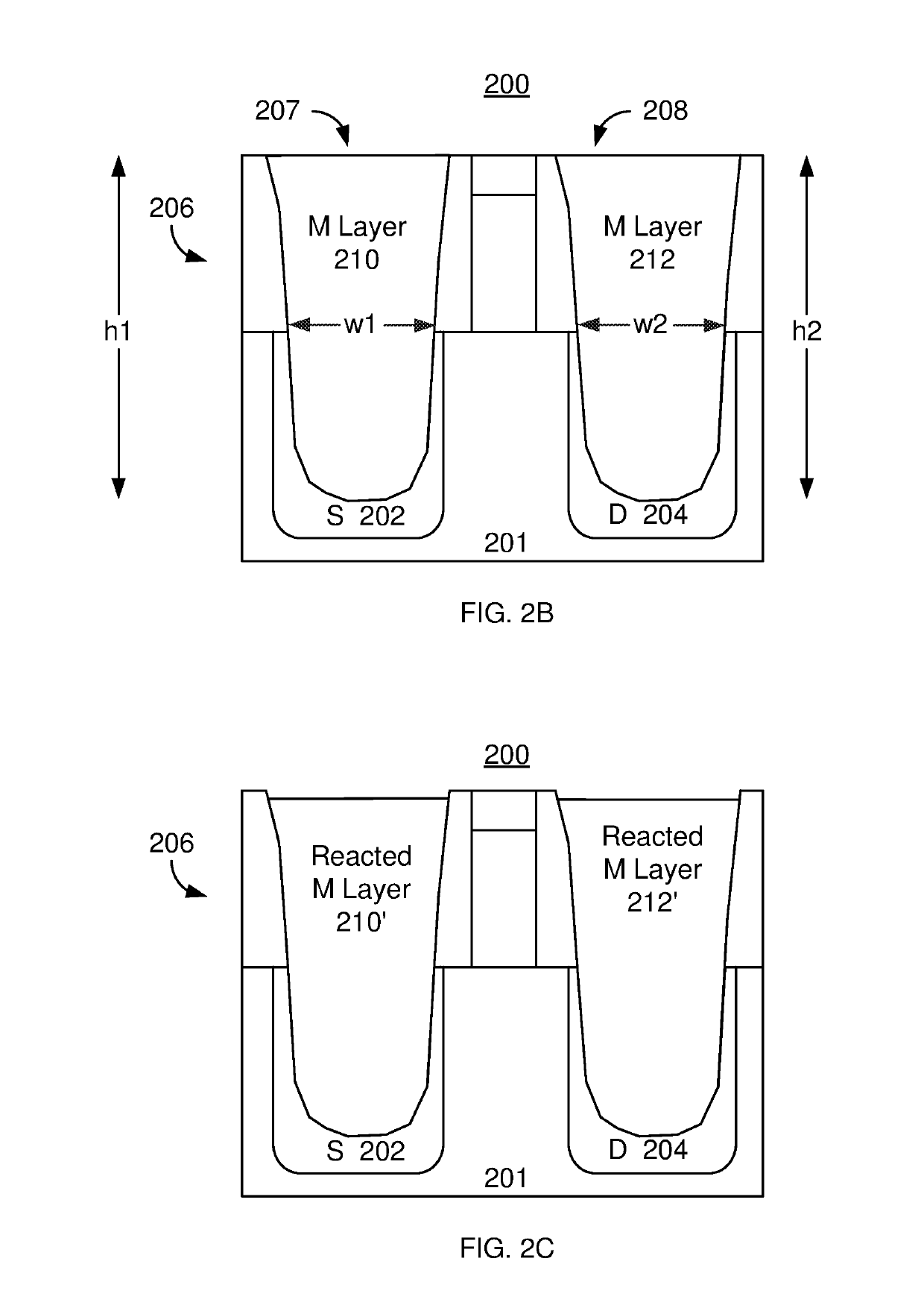 Method of providing reacted metal source-drain stressors for tensile channel stress