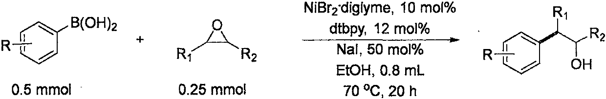 Method for preparing alcohol through exogenous alkali-free Suzuki reaction