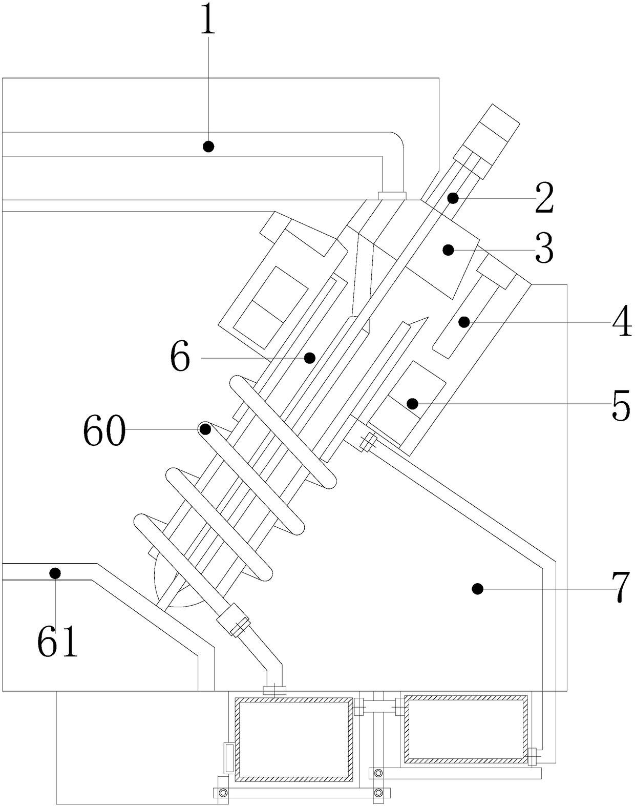 Hot-runner injection mould device for inclined pouring gate