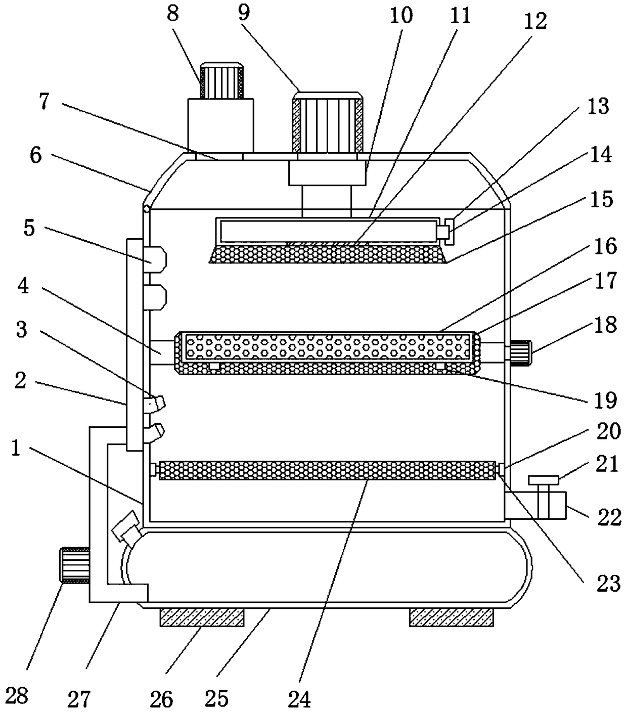 Washable vessel storage device for chemical product technology research and development