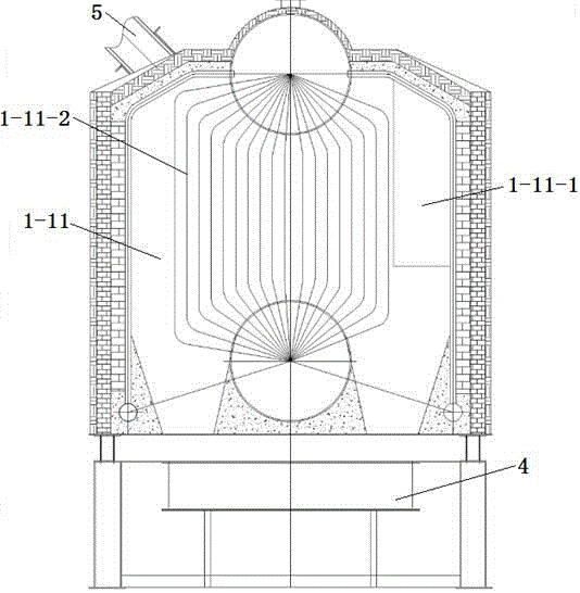 Ash settling, denitrifying and cooling all-in-one machine for flue gas of straw combustion boiler and implementation method