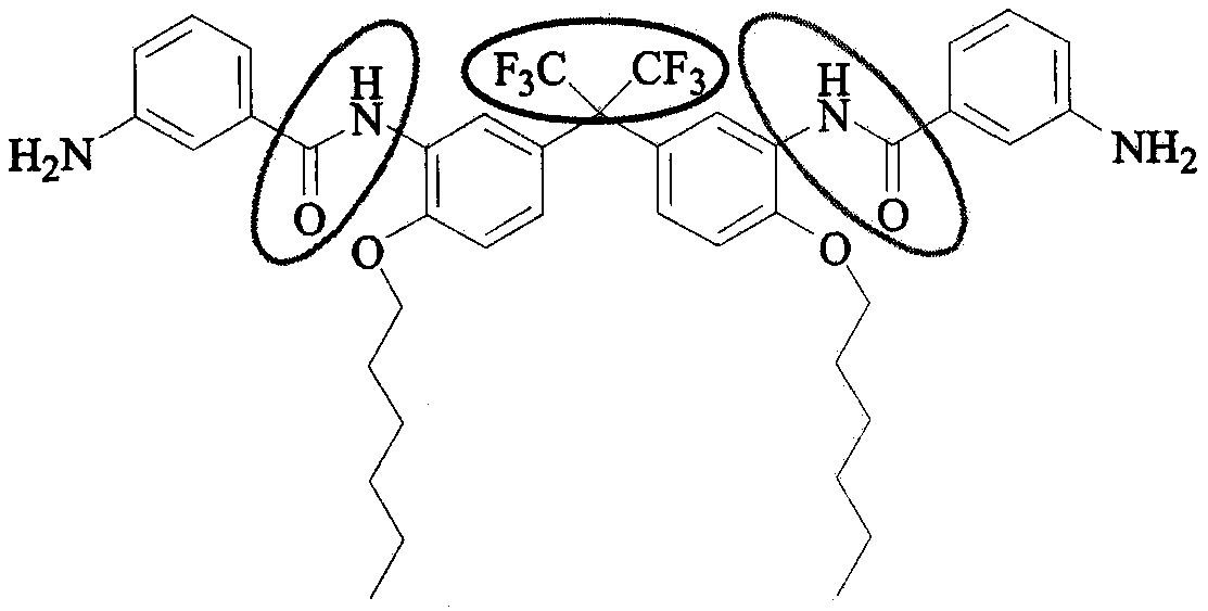 Preparation method of fluorine-containing diamine monomer with substituted C6 side chain