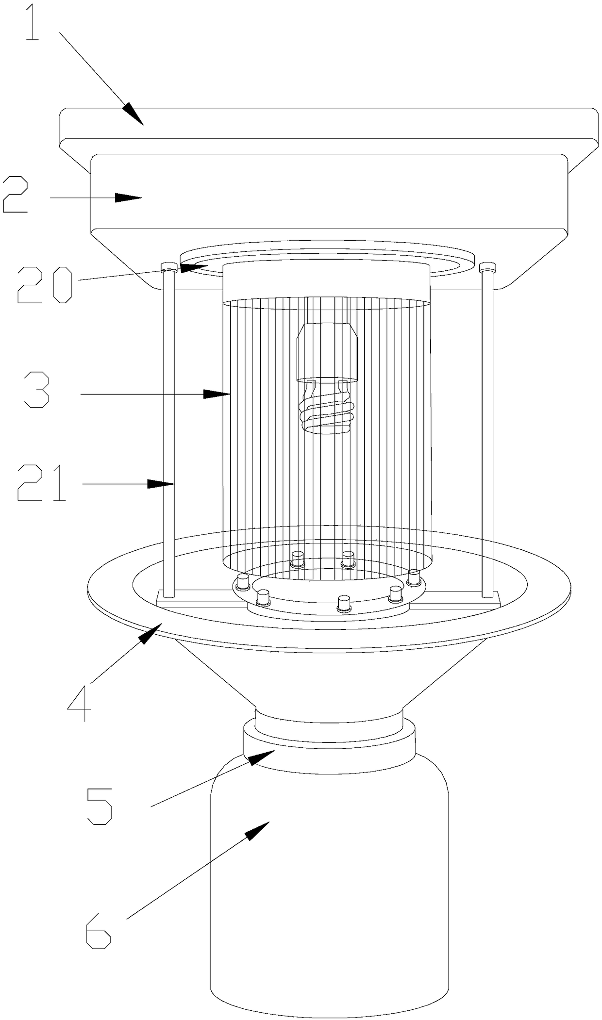 High-voltage power network structure for insecticidal lamp