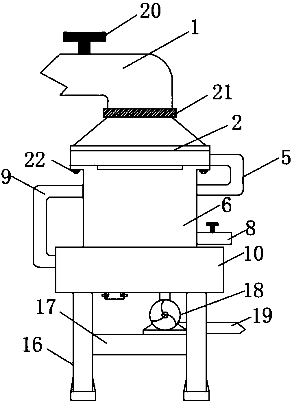 Flue gas desulfurizing and dust removing device applied in field of environment protection