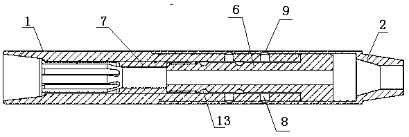 Coiled tubing tubular column hydraulic breakage device