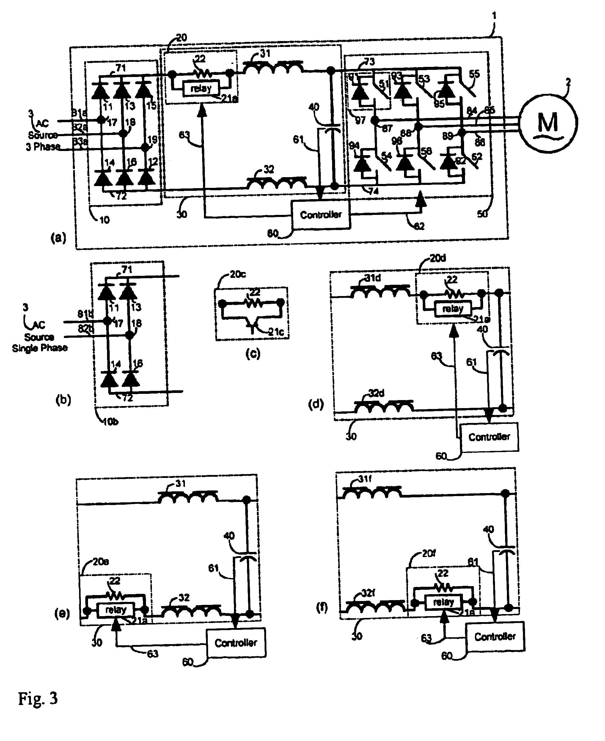 Reduced capacitance AC/DC/AC power converter