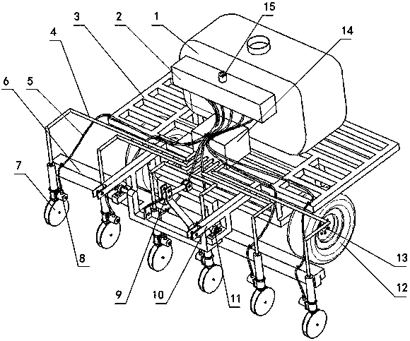 Urea-ammonium nitrate solution water and fertilizer integrated application device and fertilization method