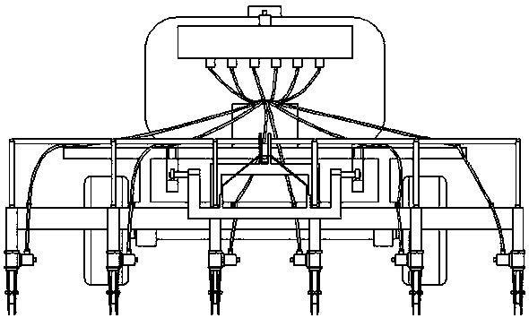 Urea-ammonium nitrate solution water and fertilizer integrated application device and fertilization method