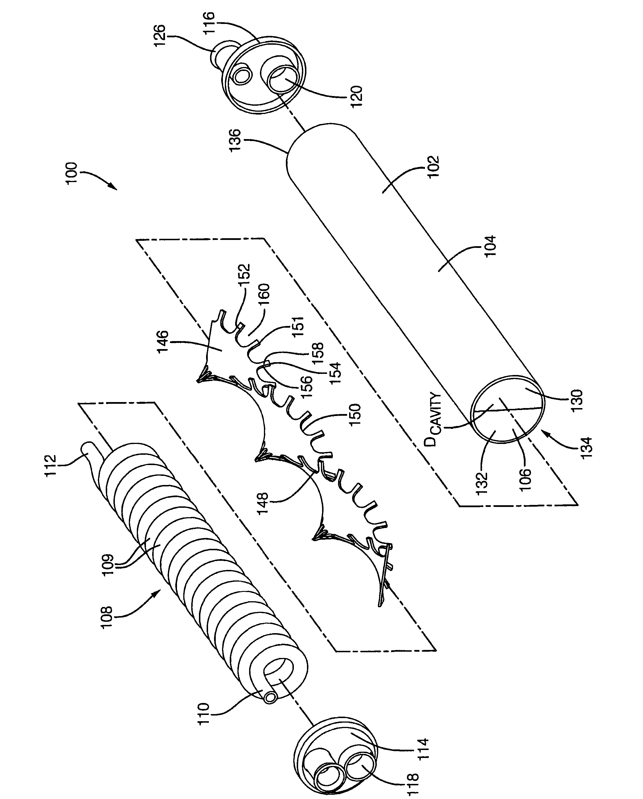 Internal heat exchanger assembly