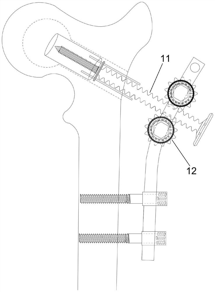 Bone stretching instrument for early and medium femoral head necrosis treatment