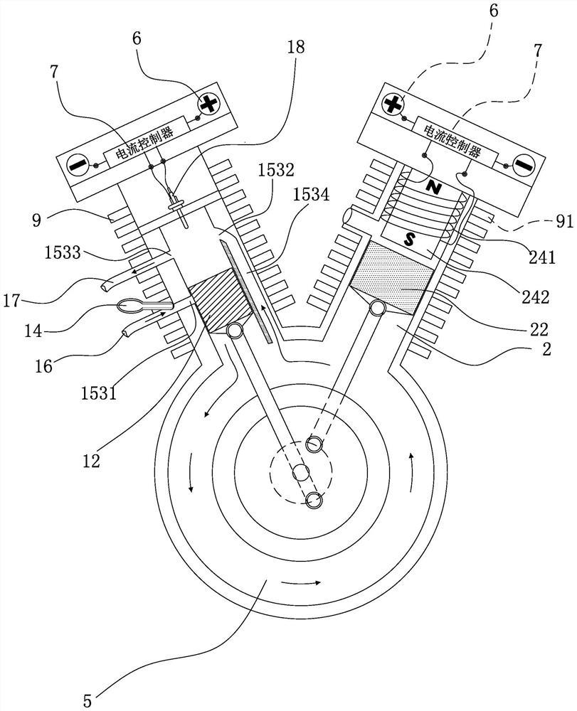 Magnetic force and fuel oil power hybrid engine