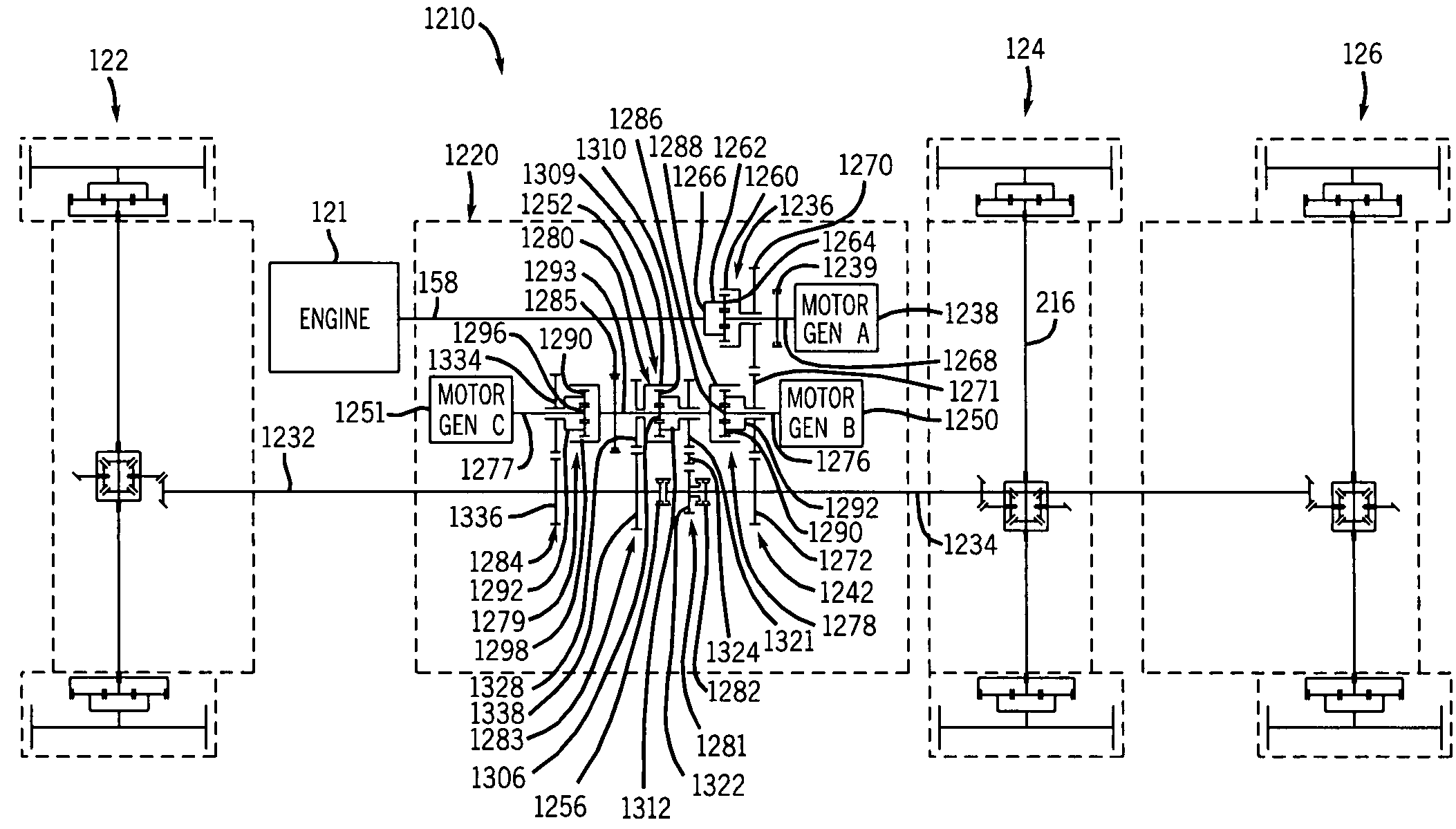 Power splitting vehicle drive system