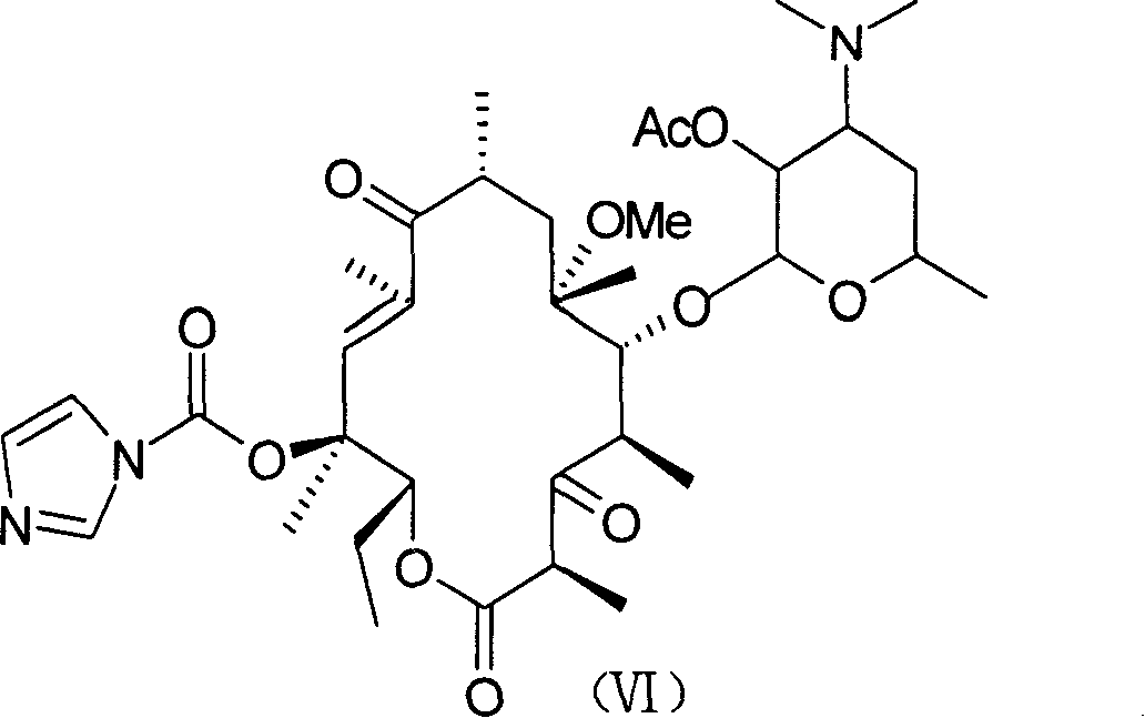 Method for preparing macrolides half-synthesized antibiotics telithromycin