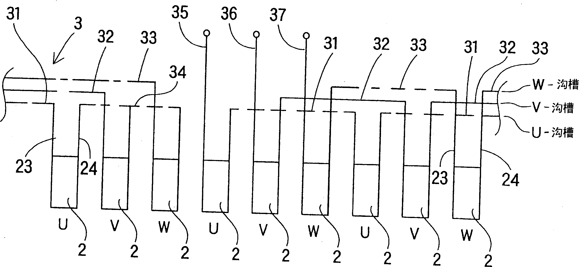 Integral winding stator coil assembly of rotating machine