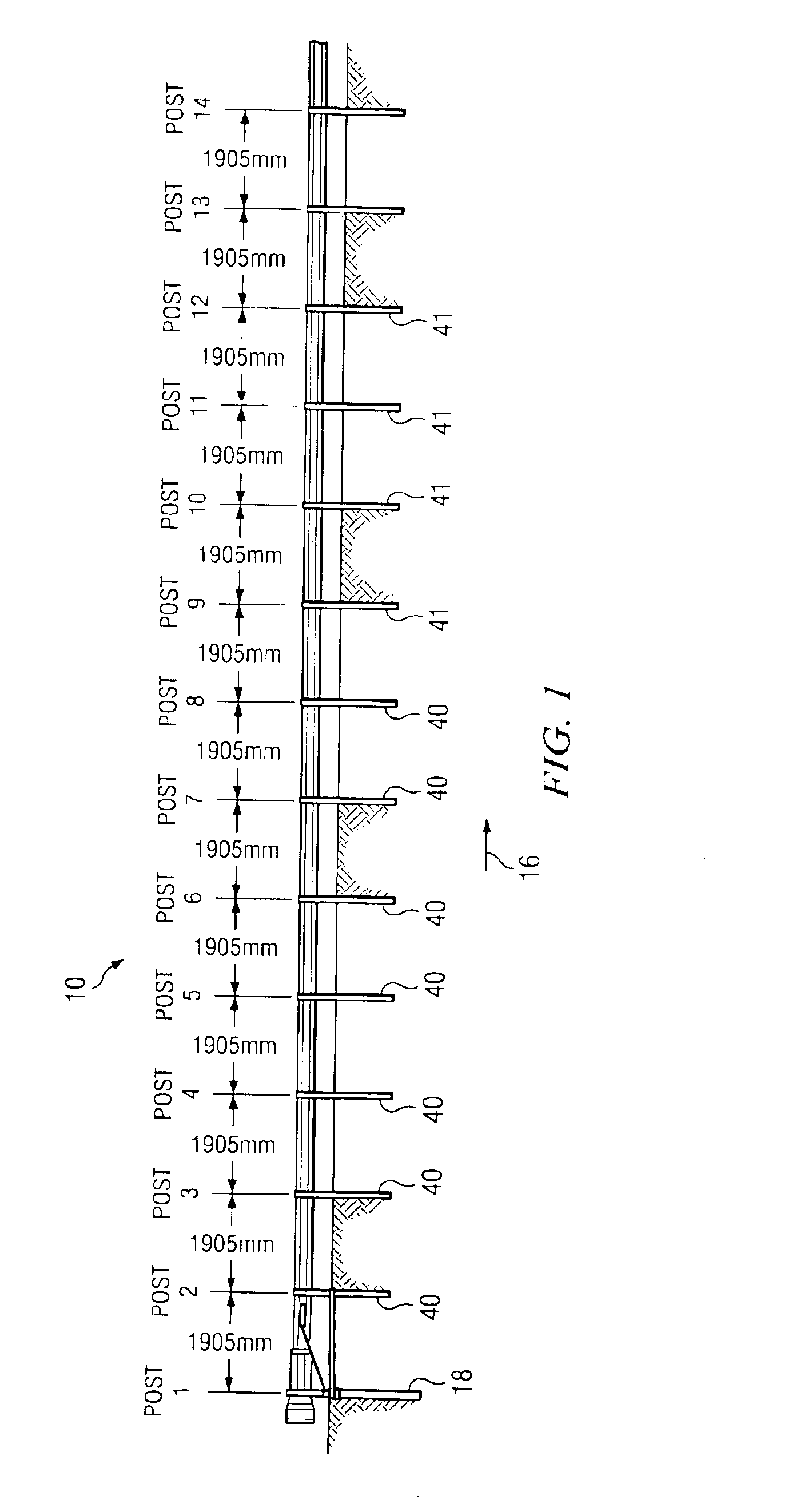 Steel yielding guardrail support post