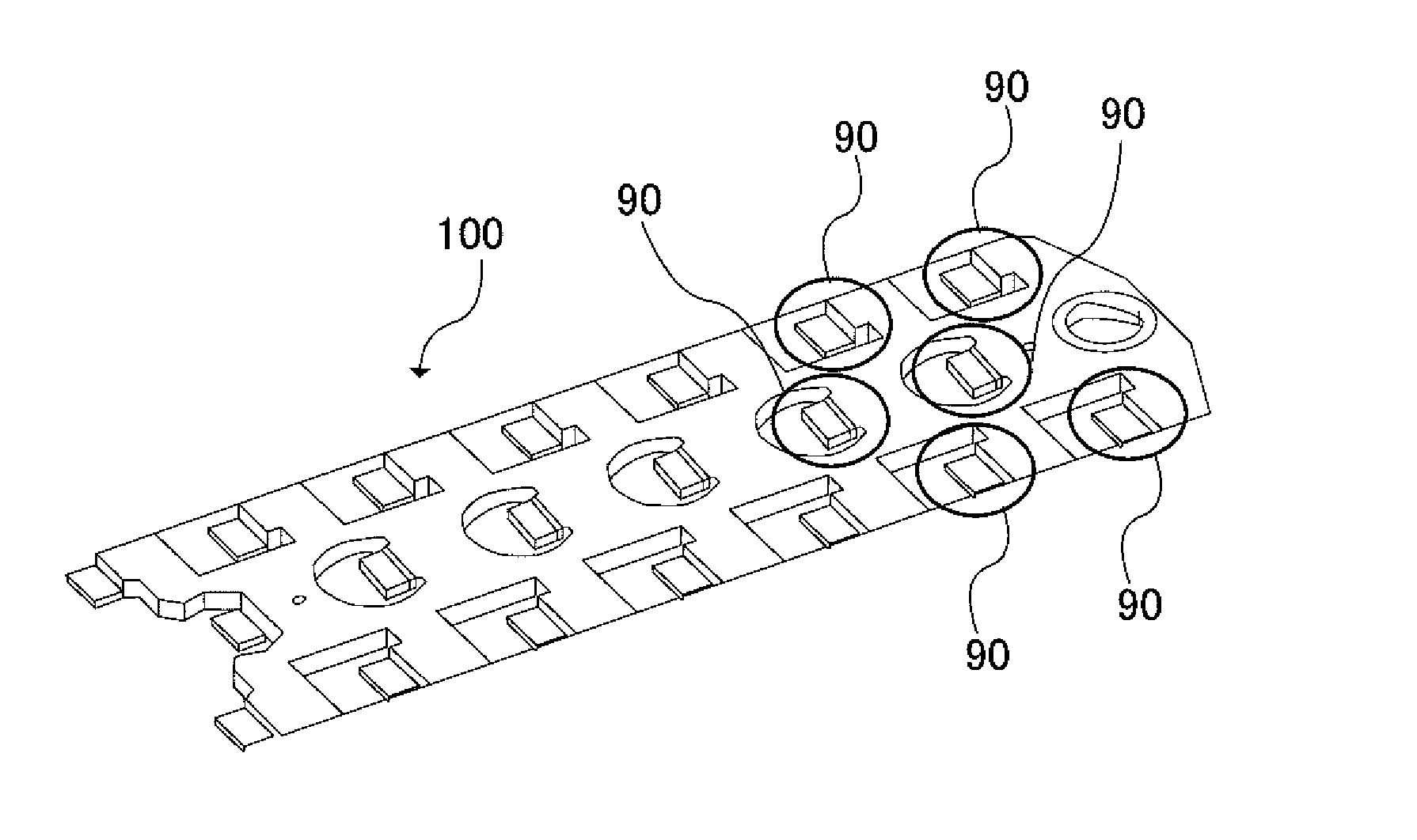 Fuse board and battery block equipped with same