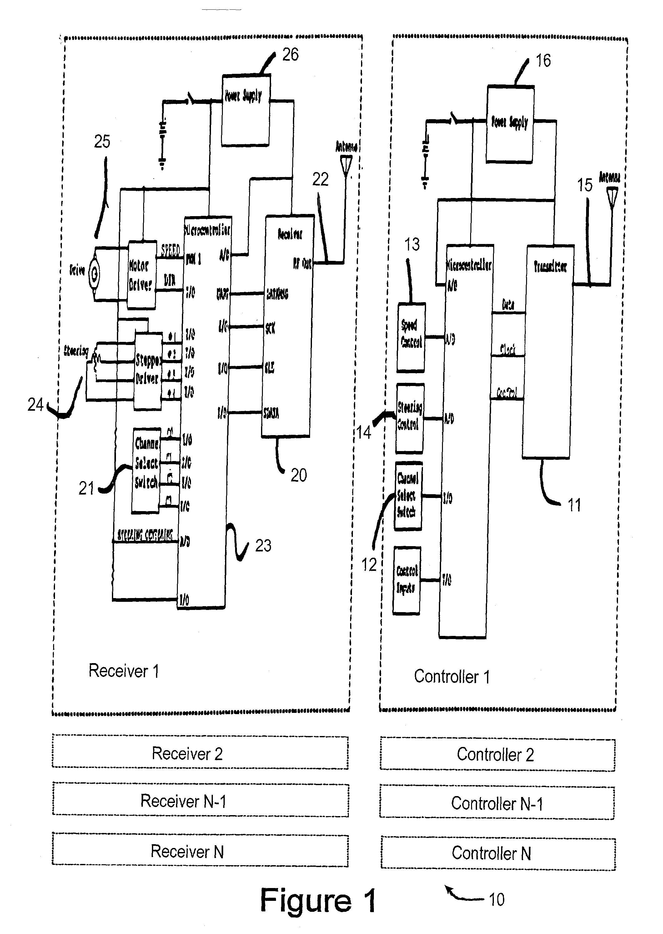 Systems and methods for radio control and operation of a miniature toy vehicle including interchangeable bodies