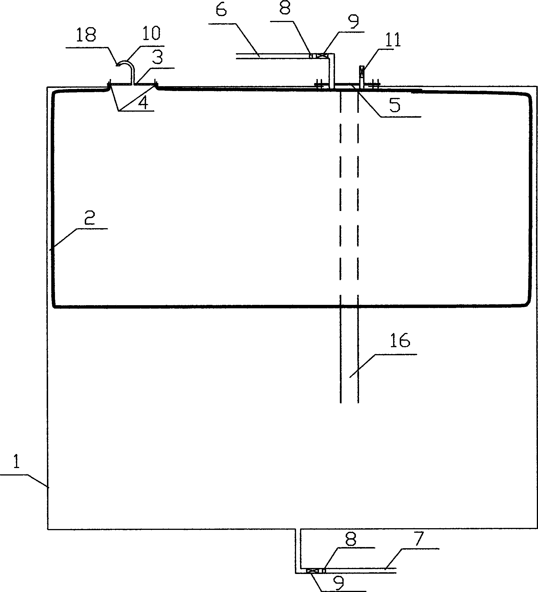 Film isolation type oil storage and transportation apparatus