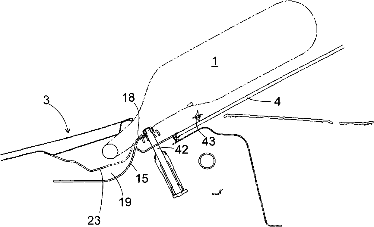 Motor vehicle having windshield airbag