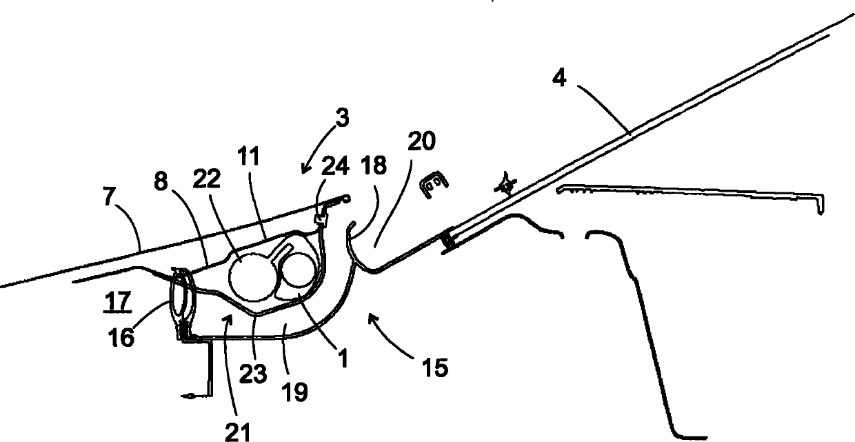 Motor vehicle having windshield airbag