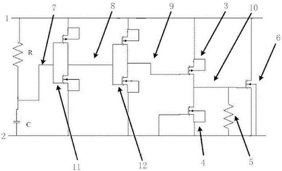 Power Clamp for esd protection between power supply and ground with dual channel technology