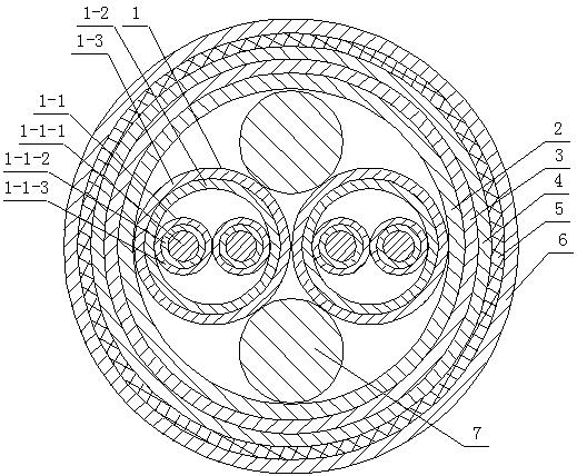 Shielded low-smoke and low-toxicity signal cable for subway