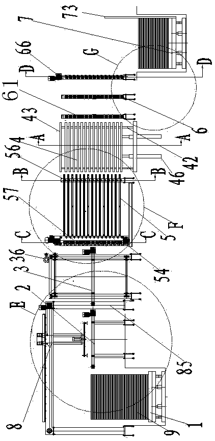 Full-automatic hot-pressing membrane laminating assembly line for plywood and hot-pressing membrane laminating method thereof