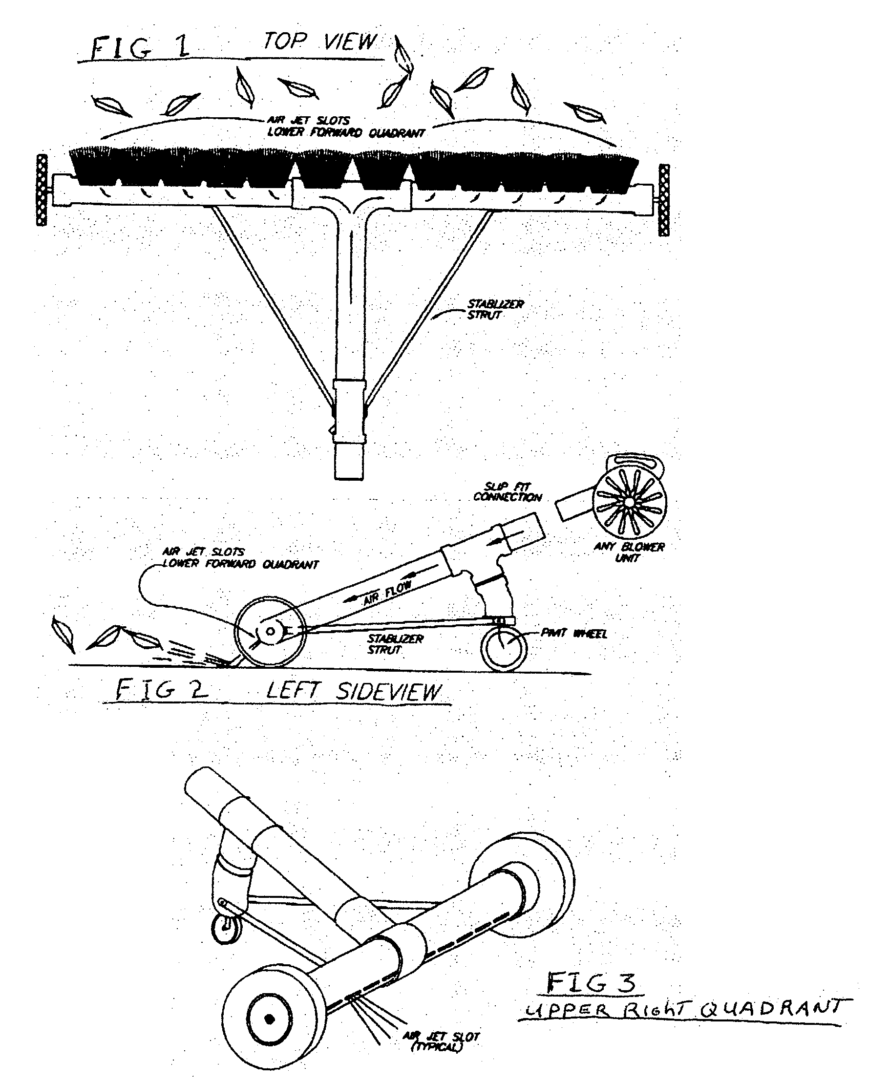 Wide path leaf blower attachment