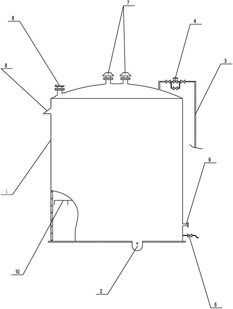 Aviation kerosene storage tank capable of preventing microorganism breeding