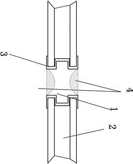 Frameless composite heat-insulation fireproof glass splicing structure