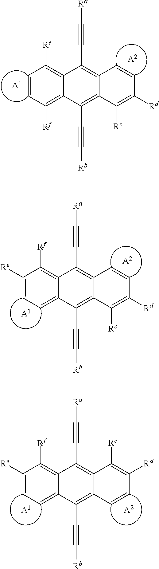 Non-linear acene derivatives and their use as organic semiconductors