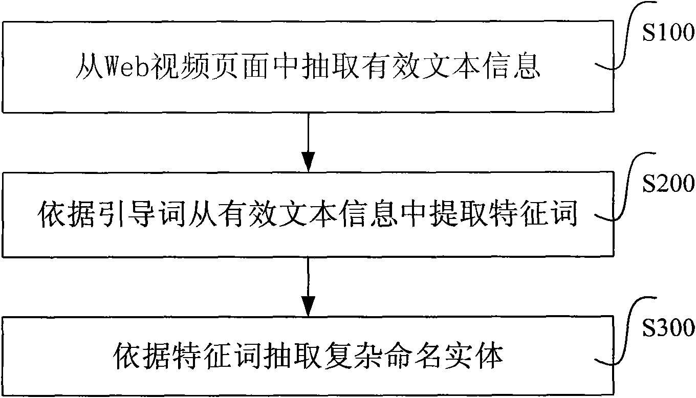 Method and system for extracting complex named entities from Web video p ages